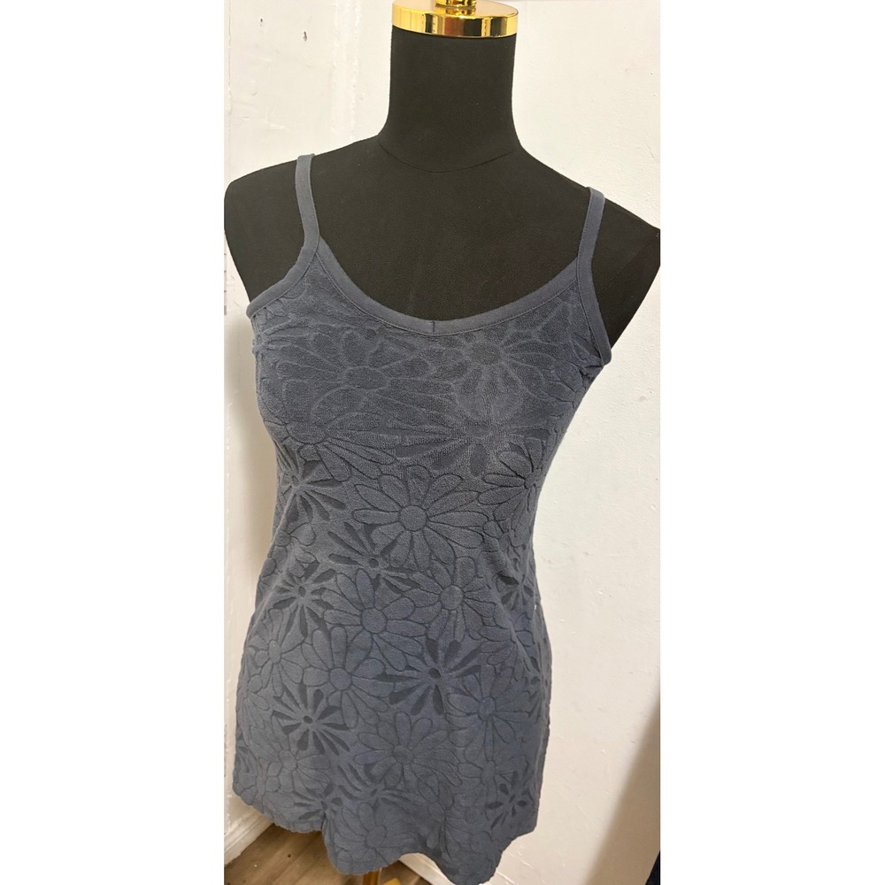 Old Navy Womens Gray Floral Burnout Terry Camisole Tank Top Size M 8